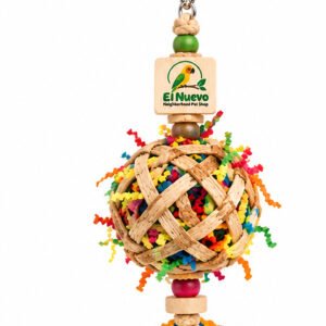 El Nuevo Woven Bird Foraging Ball with Colorful Shreds